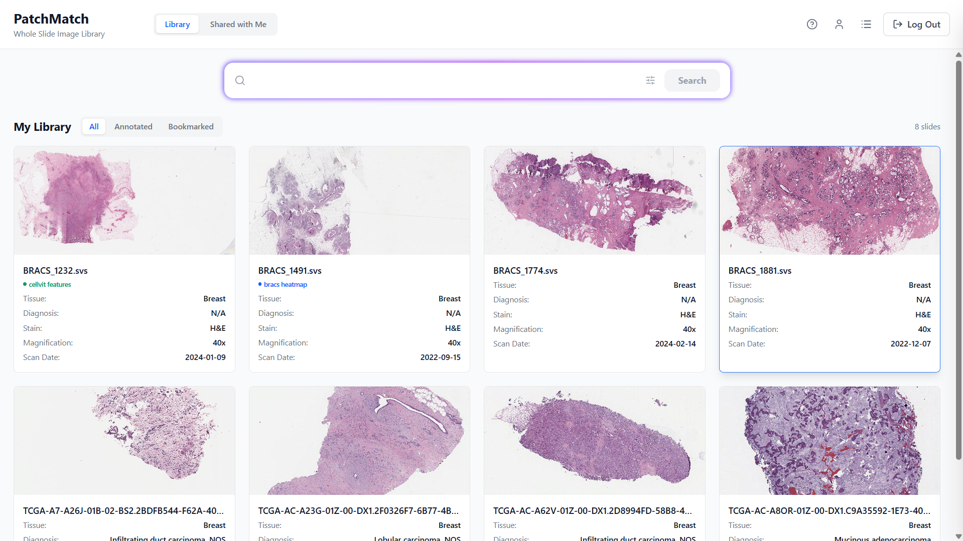 Library Page screenshot