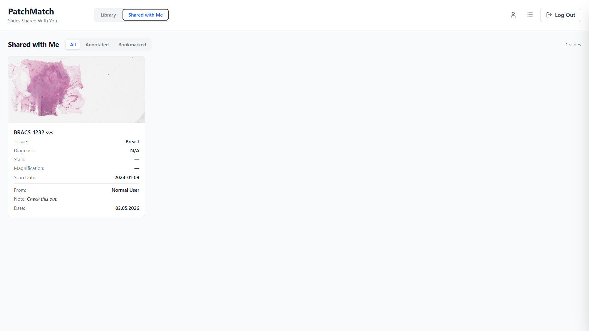 Shared With Me Page screenshot